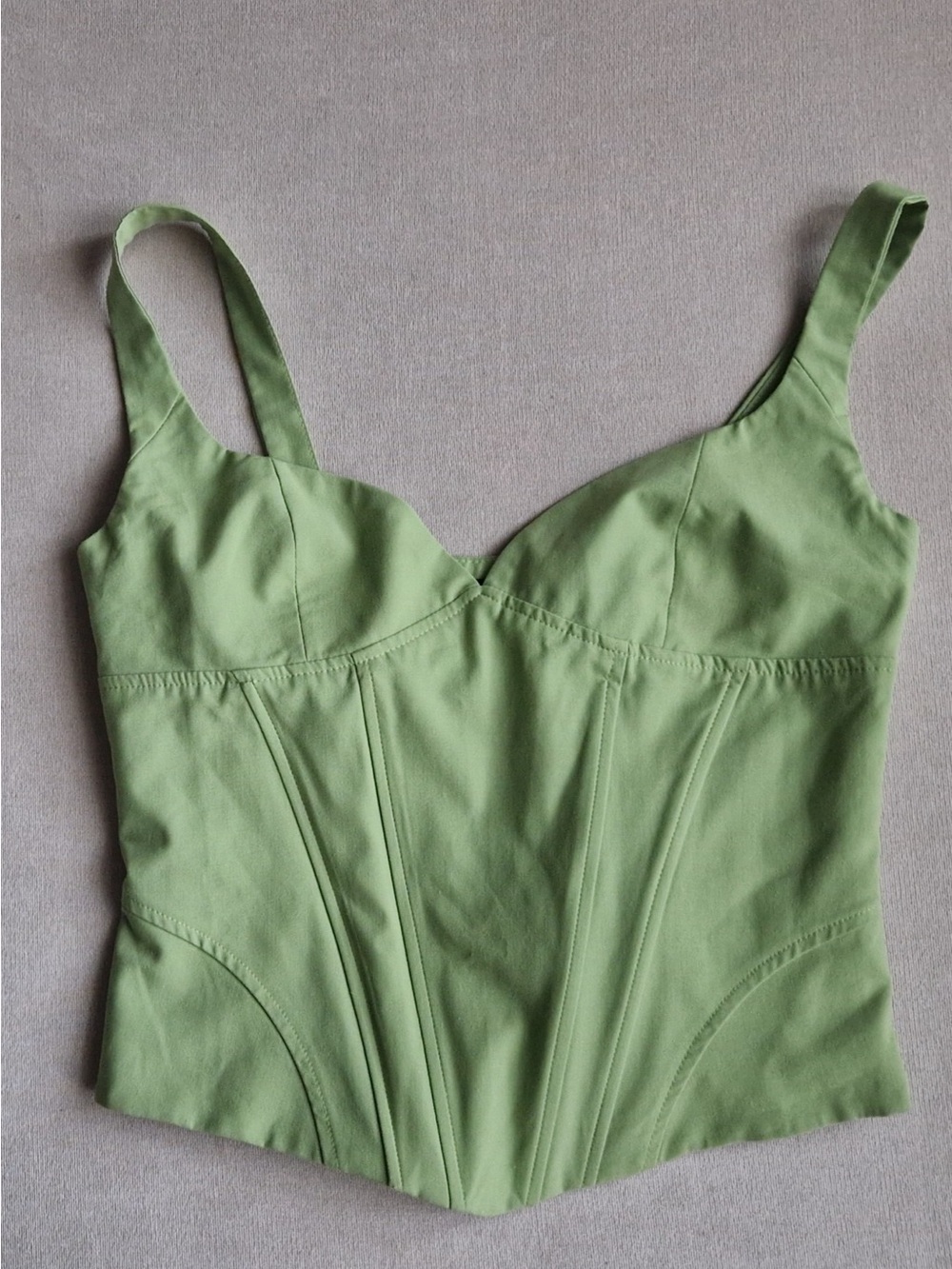 Zara Pistachio Structured Corset Tank